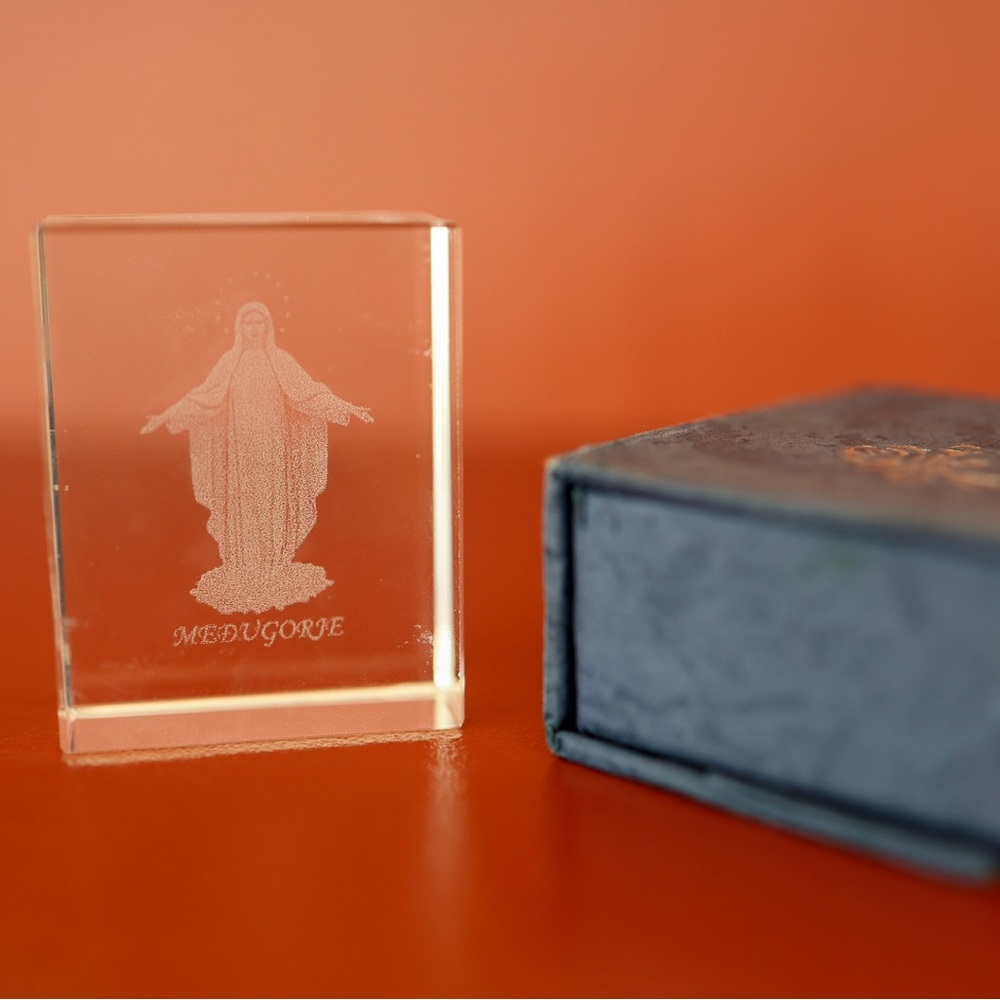 Crystal Our Lady of Medjugore Figurine with Box